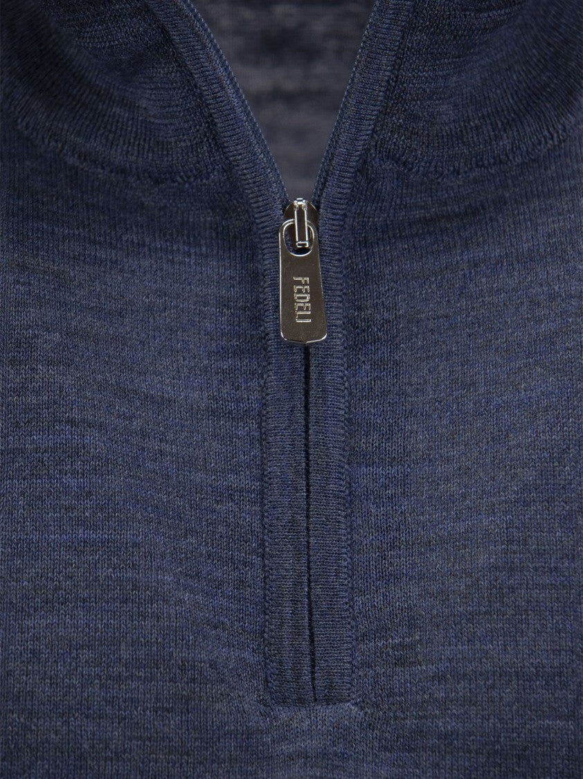Fedeli Wool Zipped Sweater
