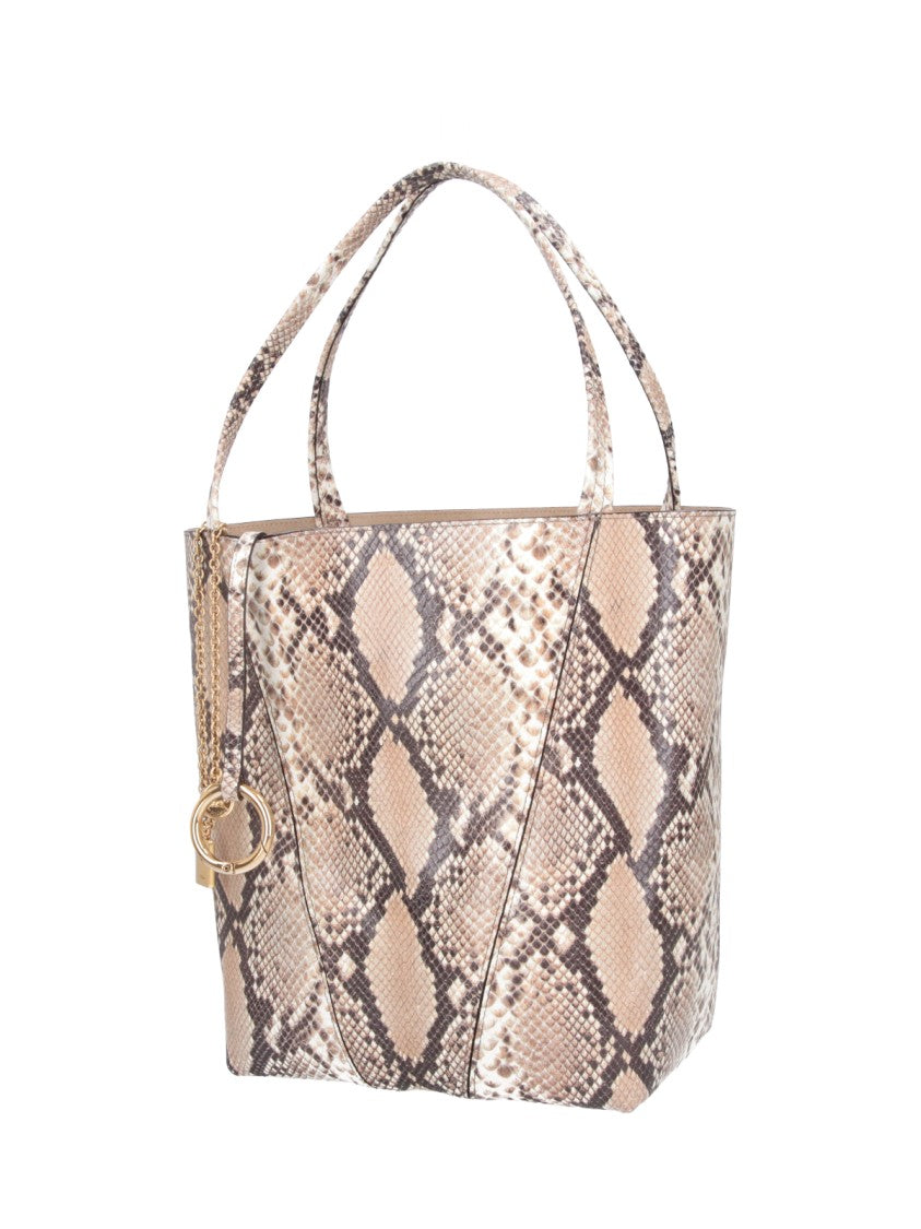 Chloé Structured Snakeskin Pattern Tote Bag