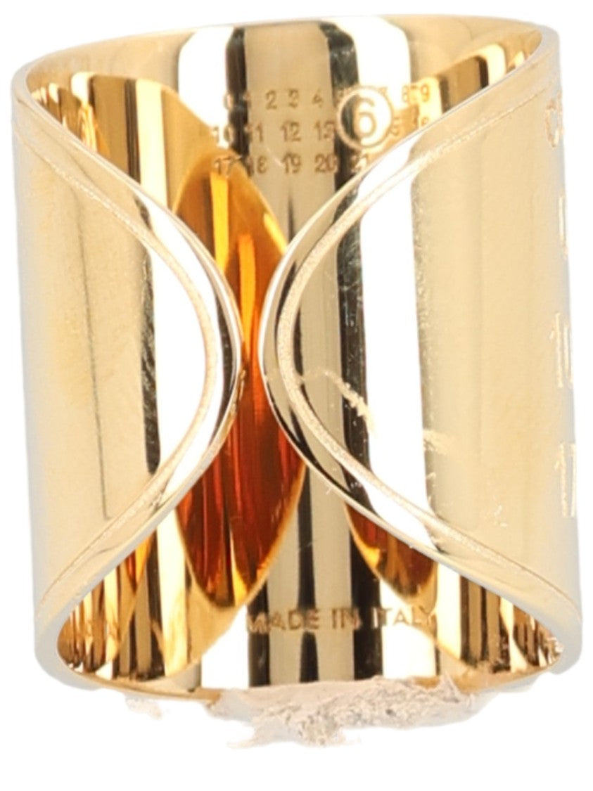 Mm6 By Maison Margiela Logo Embossed Brass Ring