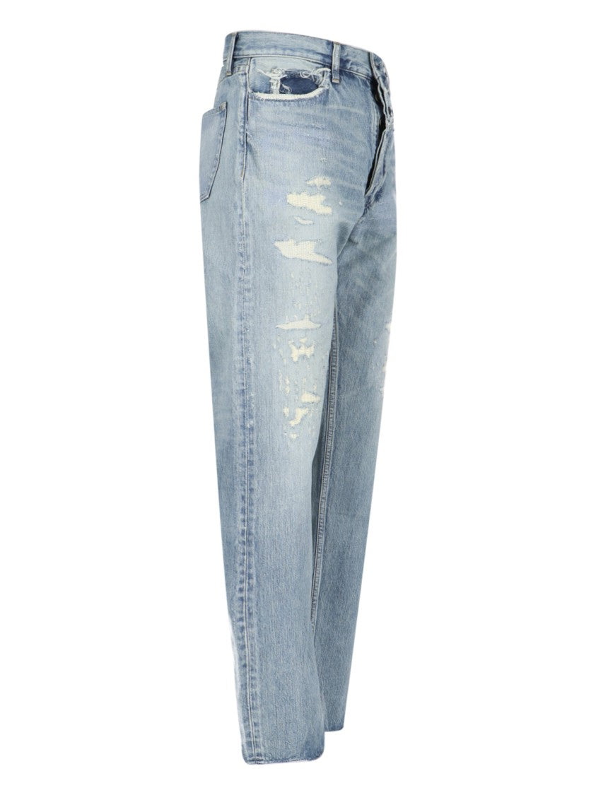 Fear Of God Light Blue Distressed Jeans - Light Blue