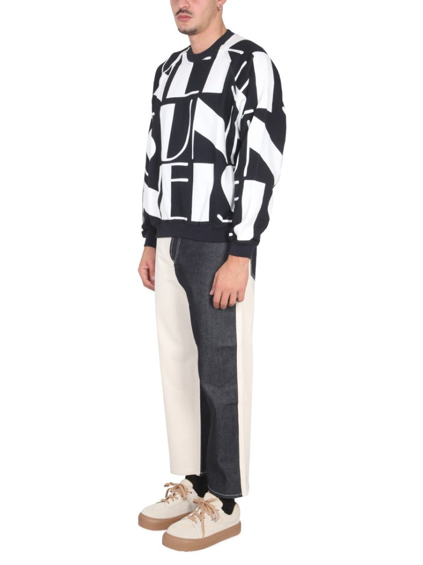 Sunnei Oversized Graphic Print Crewneck Sweatshirt