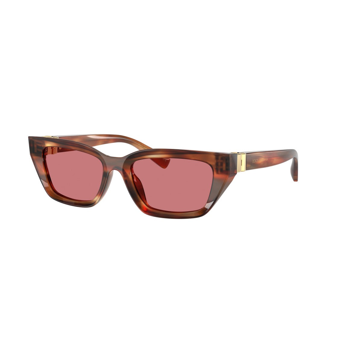Dolce & Gabbana 0Dg4532 Rectangular Tortoiseshell Sunglasses With Rose Lenses