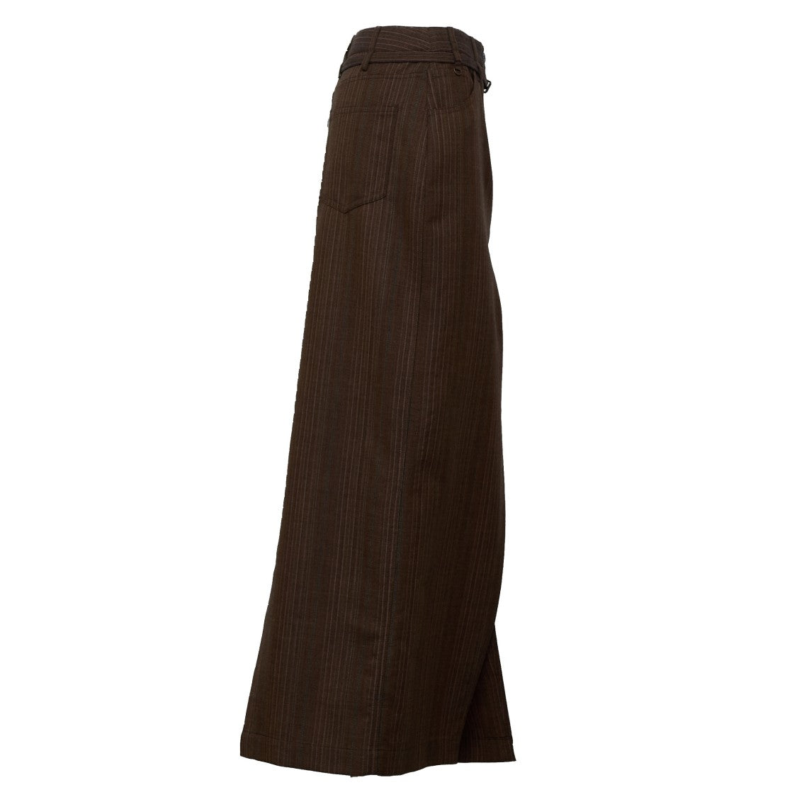 Dries Van Noten Silvannaz W.W. Floor-Length Front Slit Wool Maxi Skirt