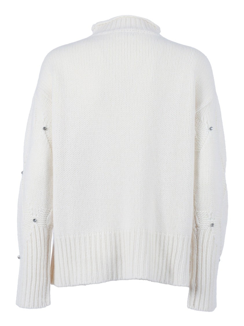 Kangra Cashmere Mock Neck With Diamonds
