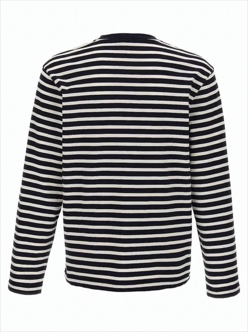 Maison Kitsuné Striped Long-Sleeve T-Shirt With Embroidered Emblem