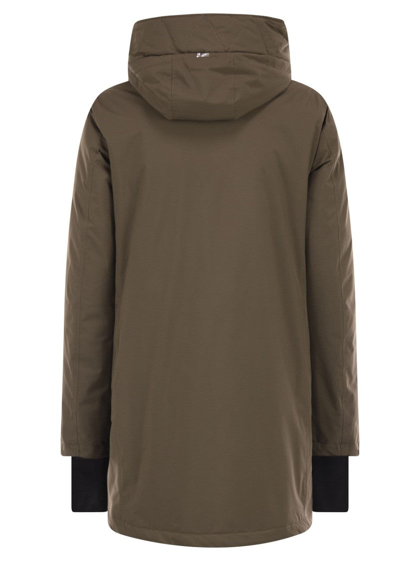 Herno A-Shaped Down Jacket With Hood, 2 Layers