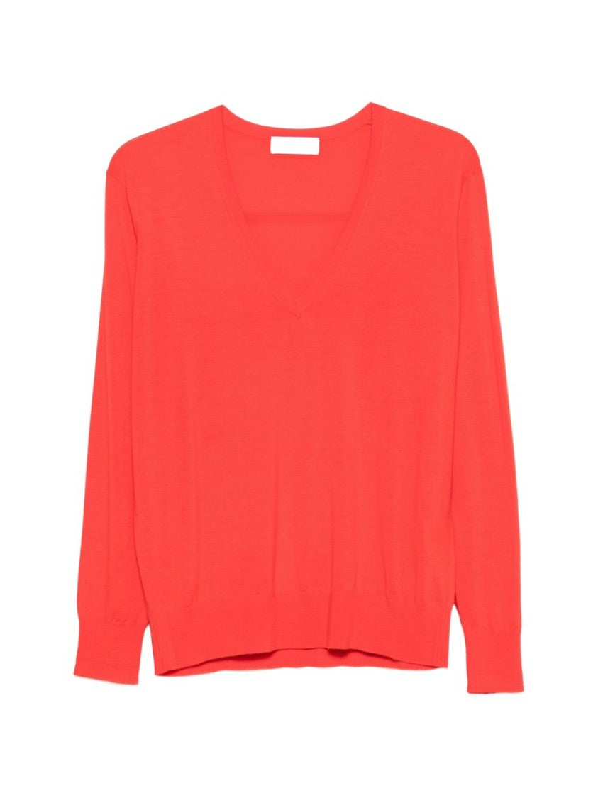 Dries Van Noten Loose Fit Deep V-Neck Knit Sweater