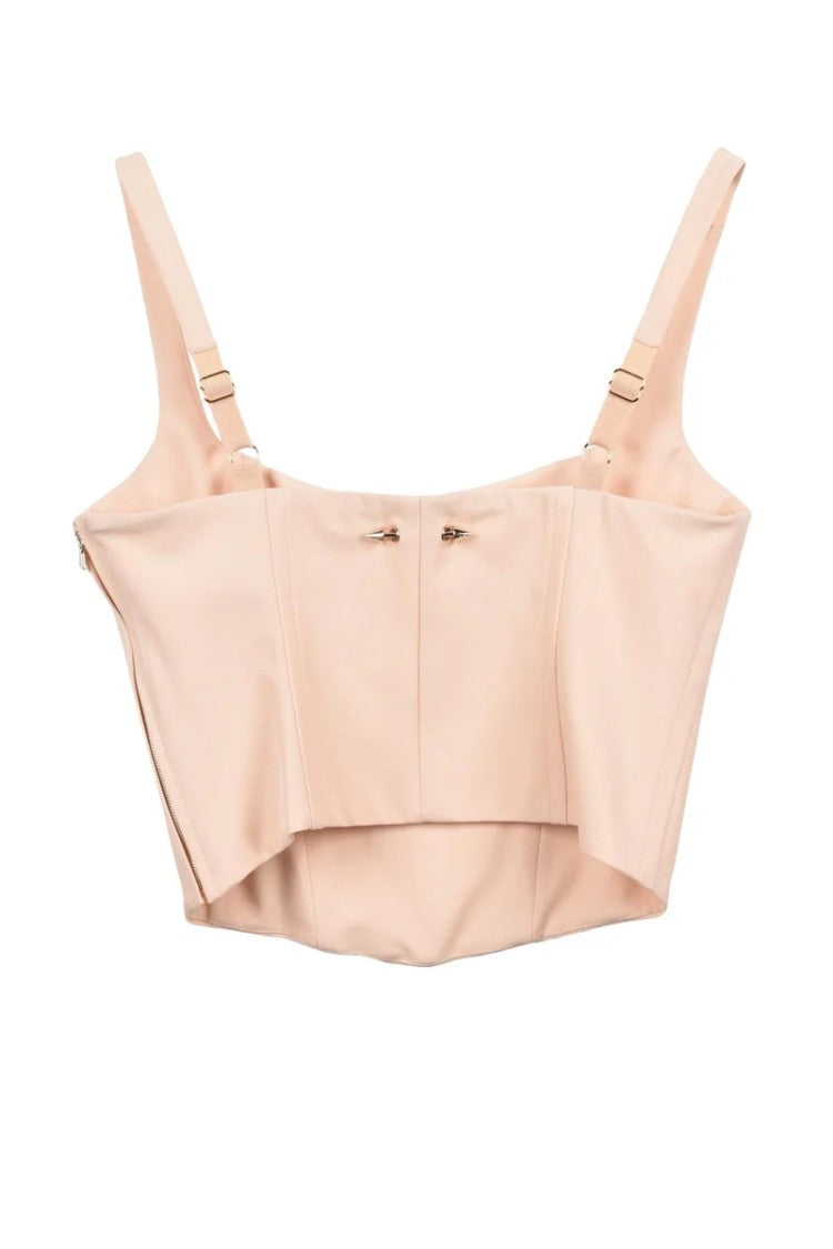 Patrizia Pepe Stretch Jersey Top - Beige