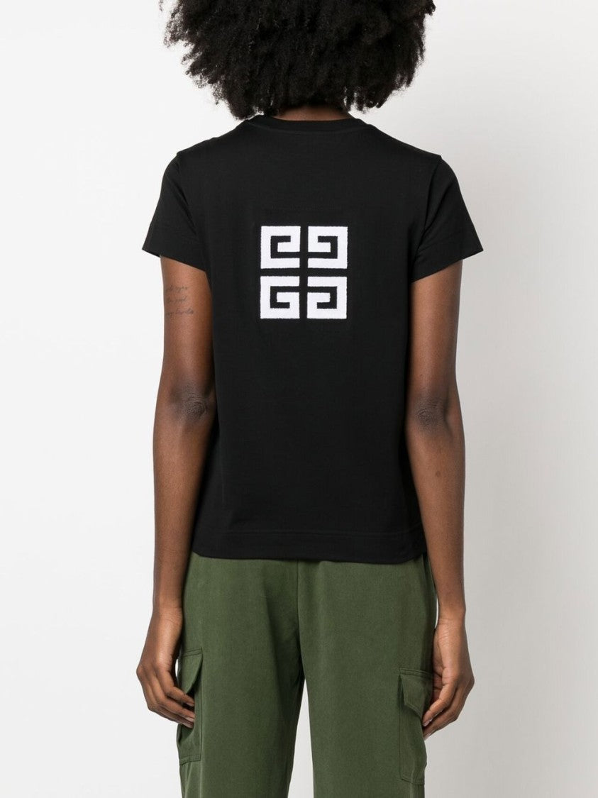 Givenchy Crewneck T-Shirt With Distinctive 4G Logos