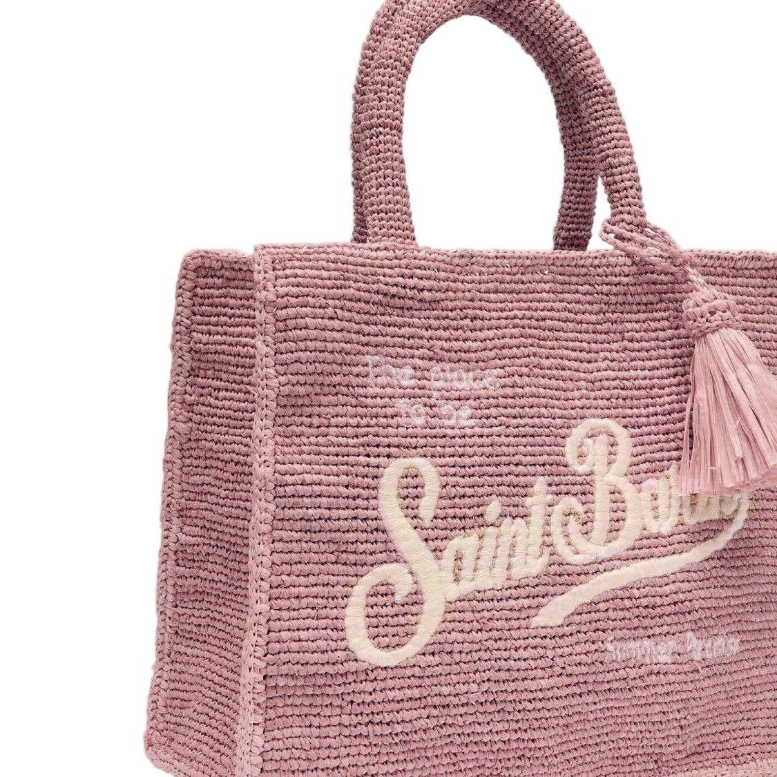 Mc2 Saint Barth Rectangular Raffia Bag With Contrasting Logo