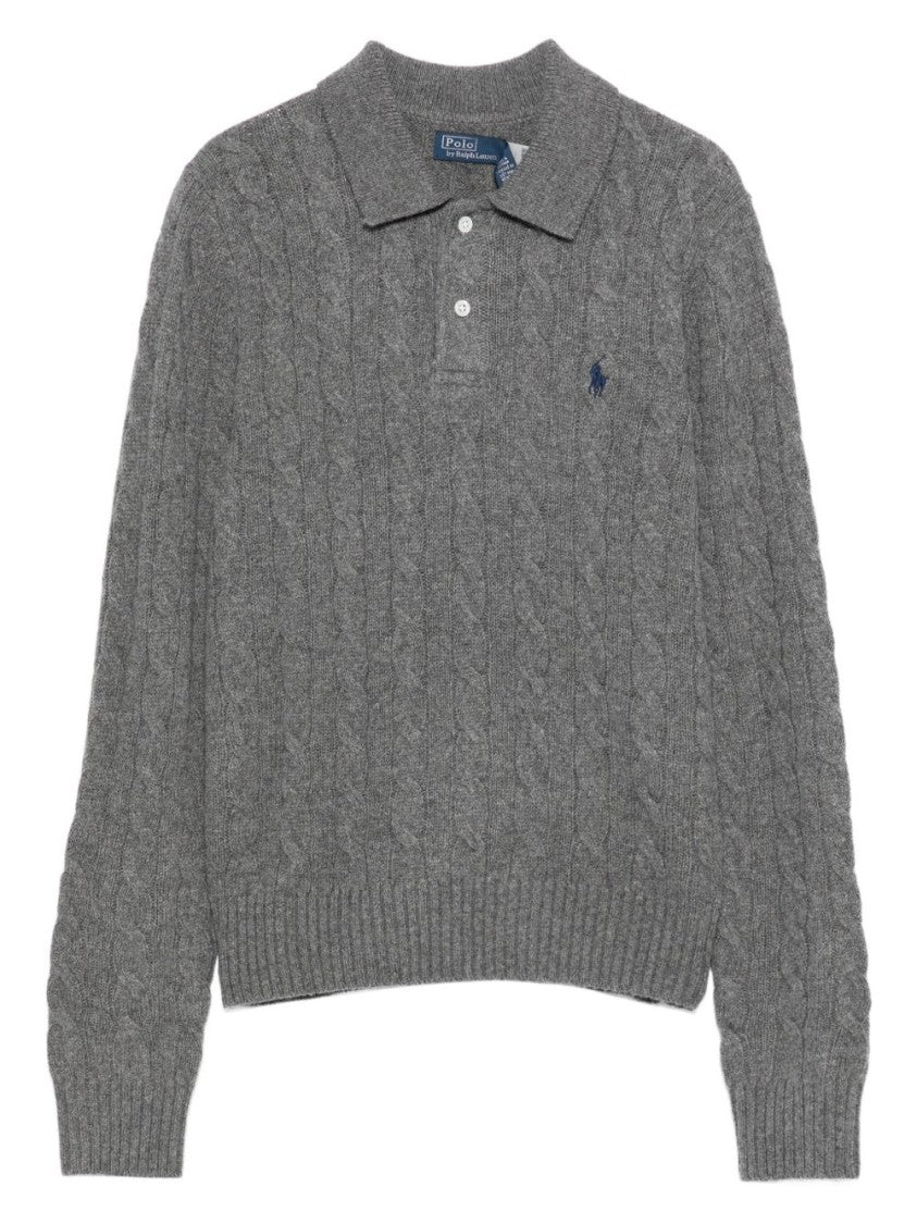 Polo Ralph Lauren Cable Knit Polo Sweater In Wool-Cashmere Blend