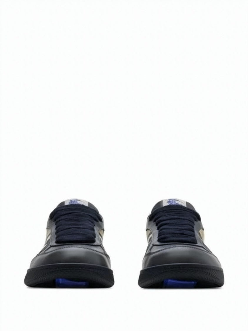 Burberry Low-Top Calf Leather Sneakers With Classic Check Accents