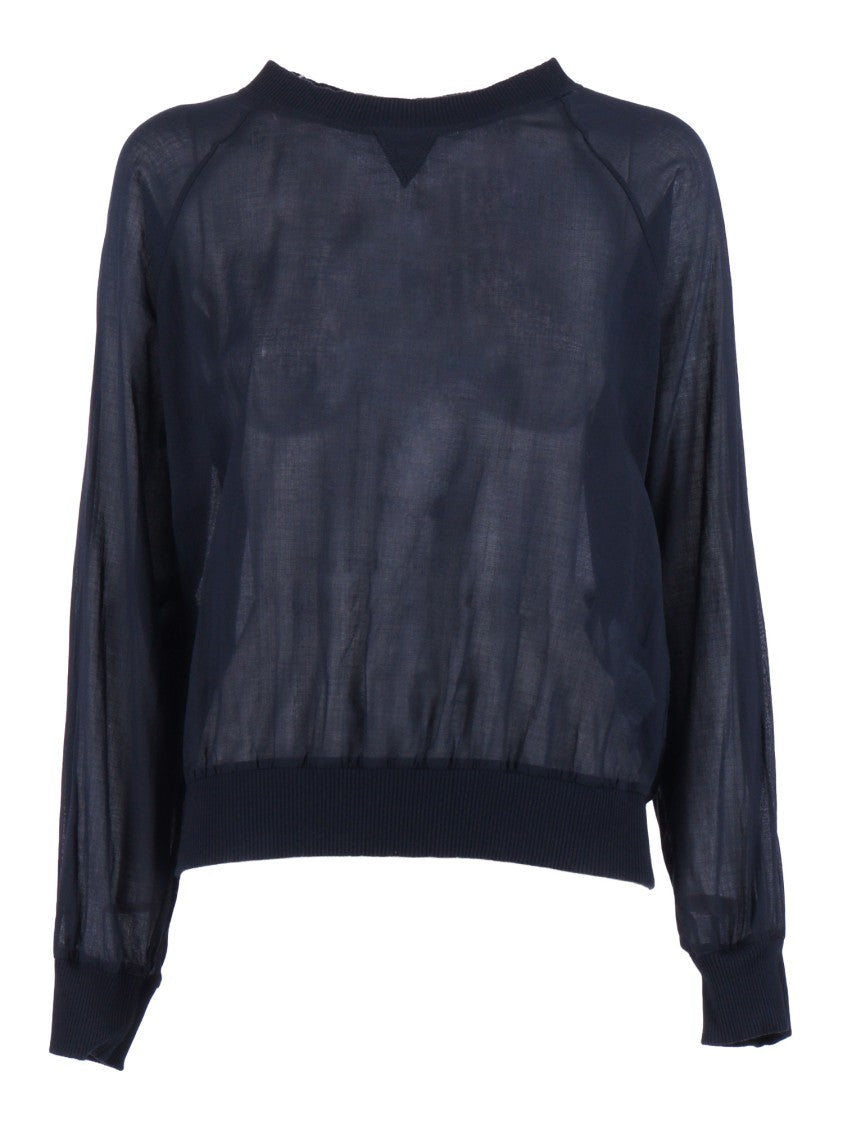 Aspesi Cropped Sheer Raglan Long Top