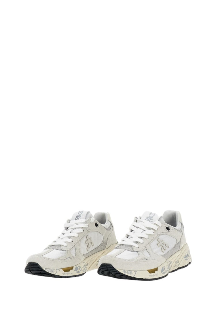 Premiata Suede Leather-Insert Sneakers With Vintage-Inspired Sole