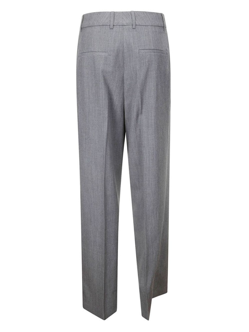 Róhe Grey Pleated Slim-Fit Trousers