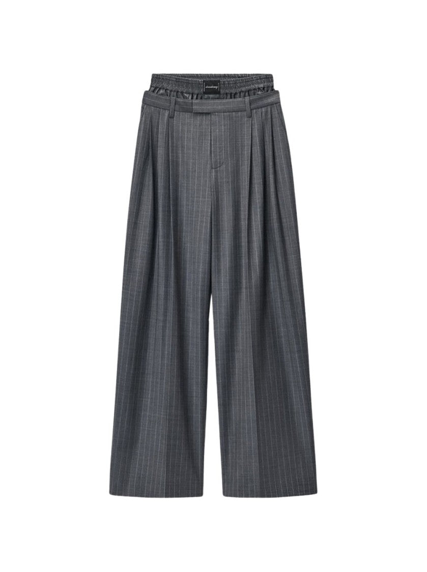 Alexander Wang Pleated Trouser With Boxer Grey Pinstripe