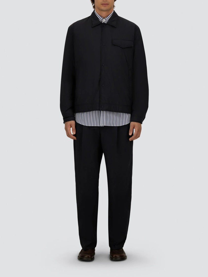 Herno Black Structured Minimalist Tailored Cotton Jacket