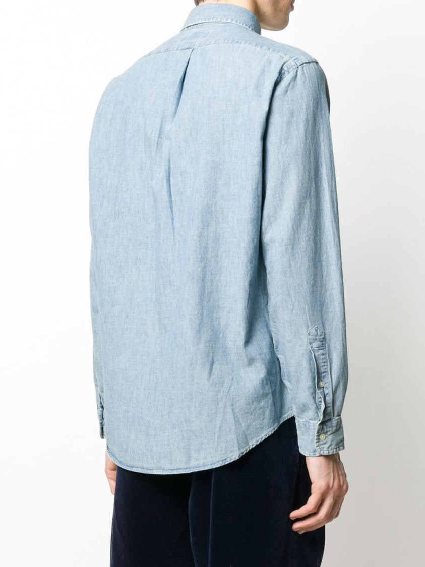Polo Ralph Lauren Light Blue Denim Shirt With Classic Collar