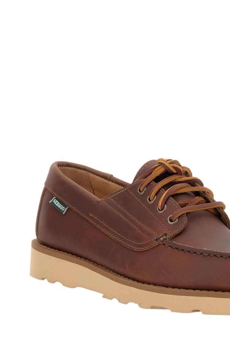 Sebago Brown Askookfield Moccasin Lace-Up Shoes