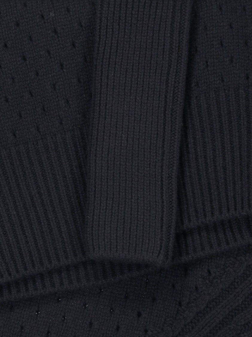 Ermanno Scervino Perforated High Turtleneck Cashmere Cardigan