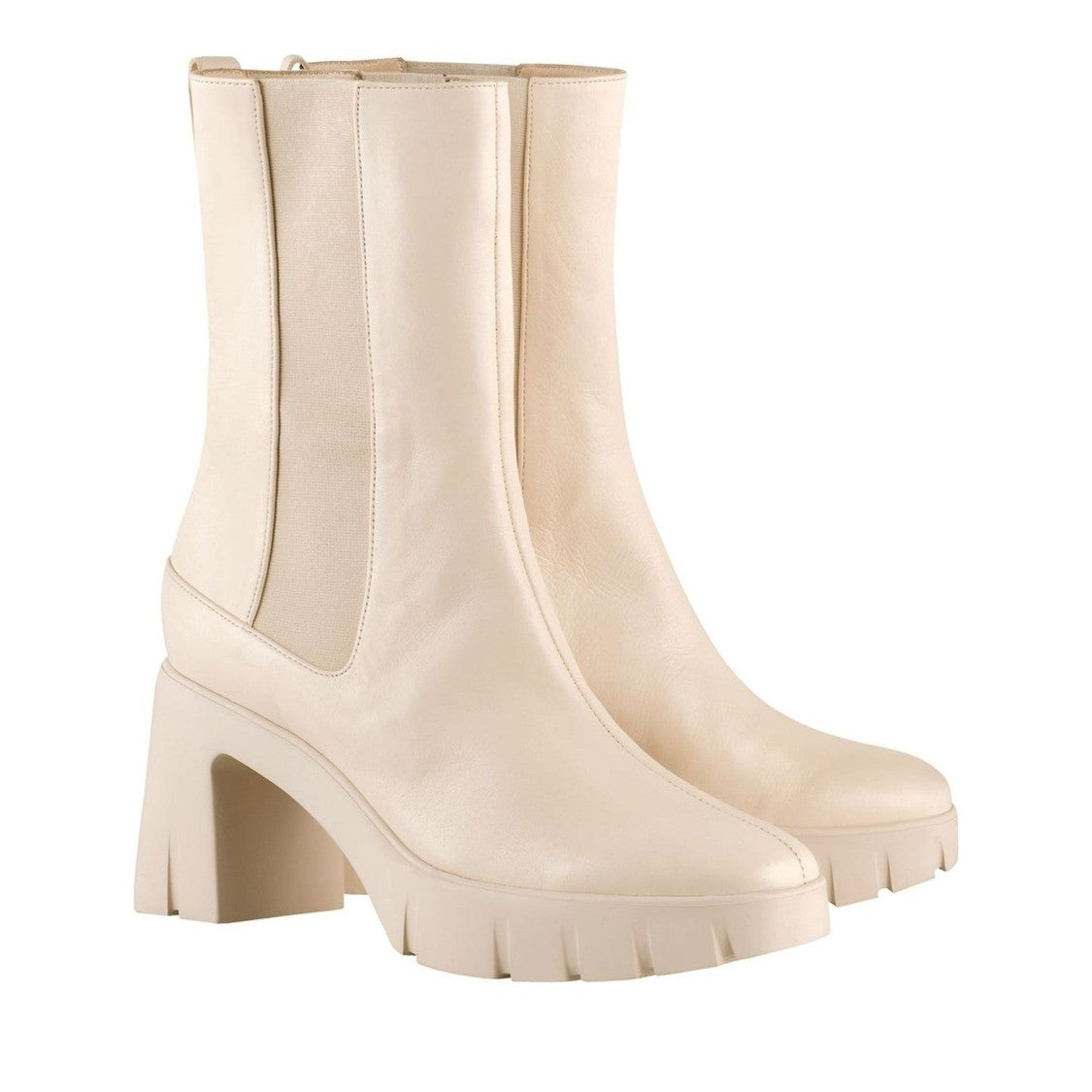 Högl Beige Discovery Elastic Side Leather Ankle Boots