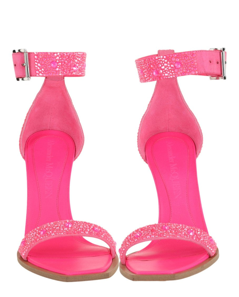 Alexander Mcqueen Crystal Embellished Heel Sandals