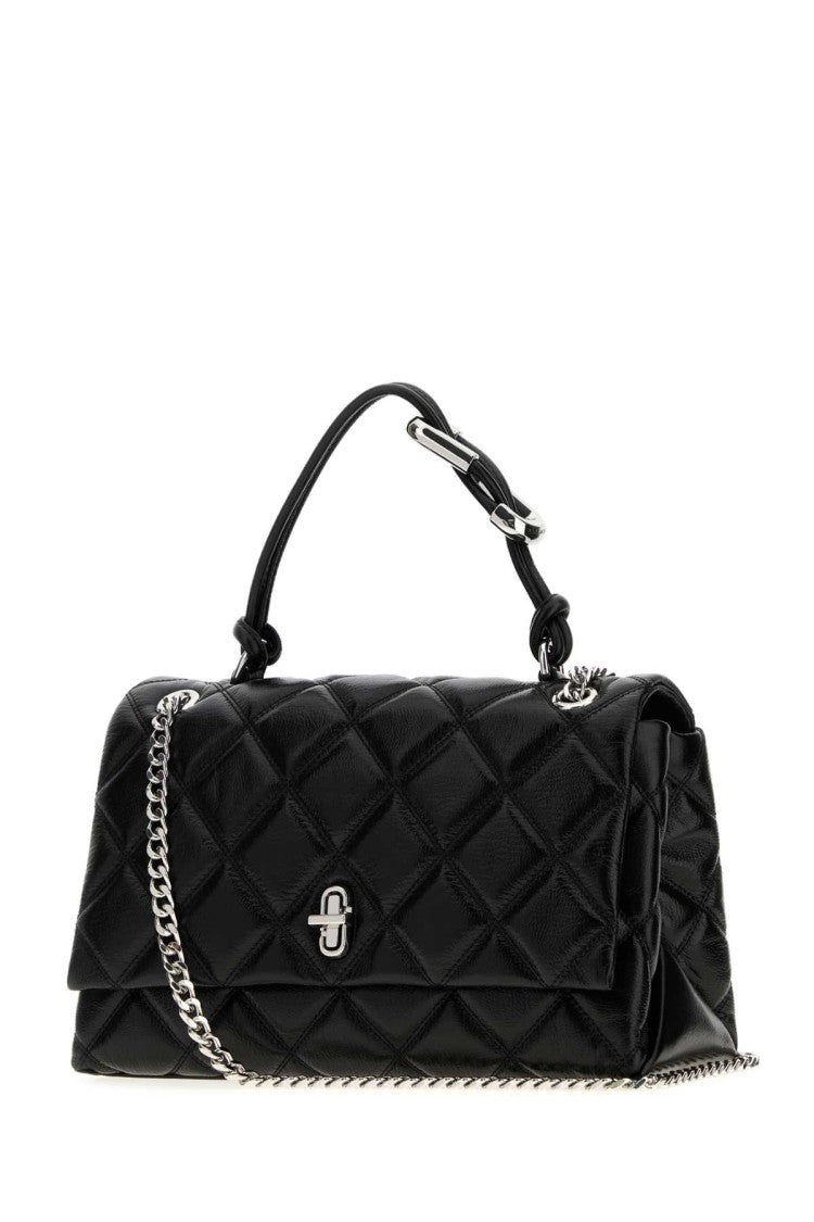 Marc Jacobs Black Leather The Quilted Dual Convertible Handbag