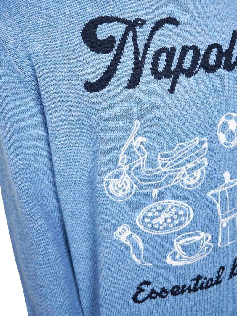 Mc2 Saint Barth Light Blue Graphic Sweatshirt