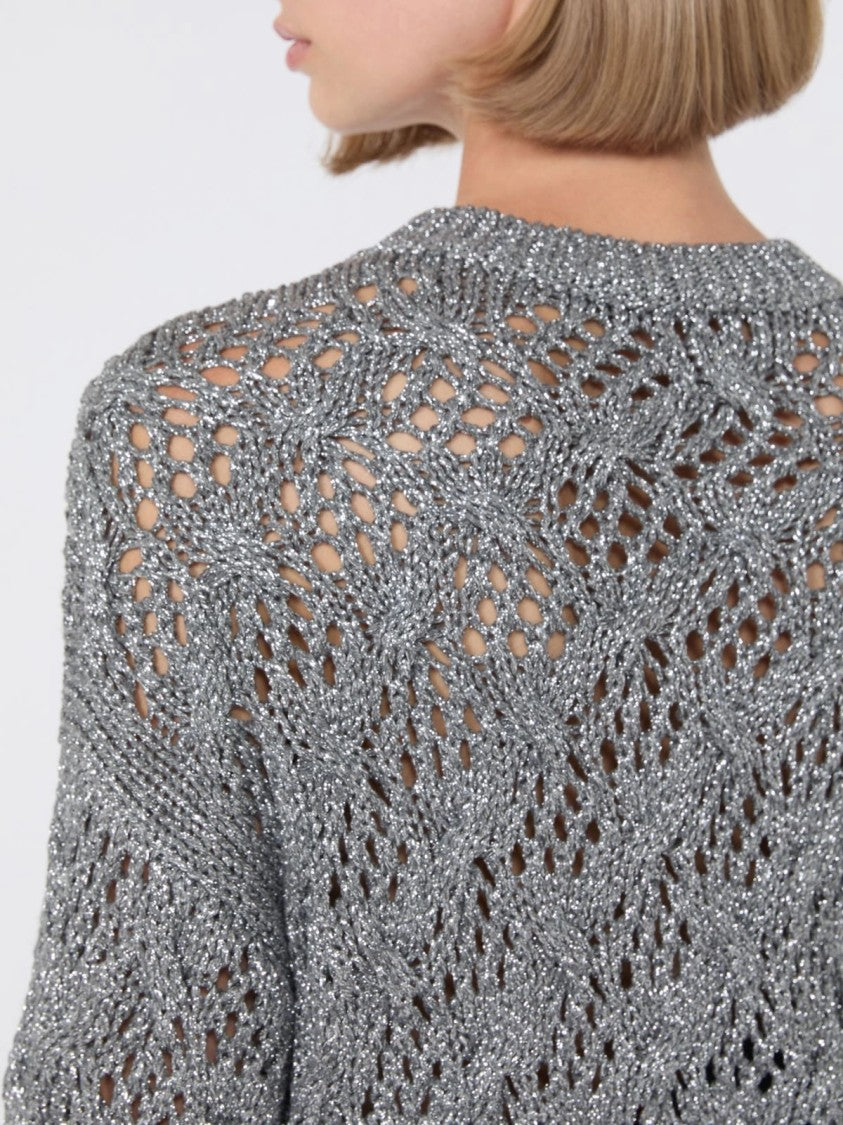 Max Mara Refined Open-Knit Sweater With Metallic Fiber Detail