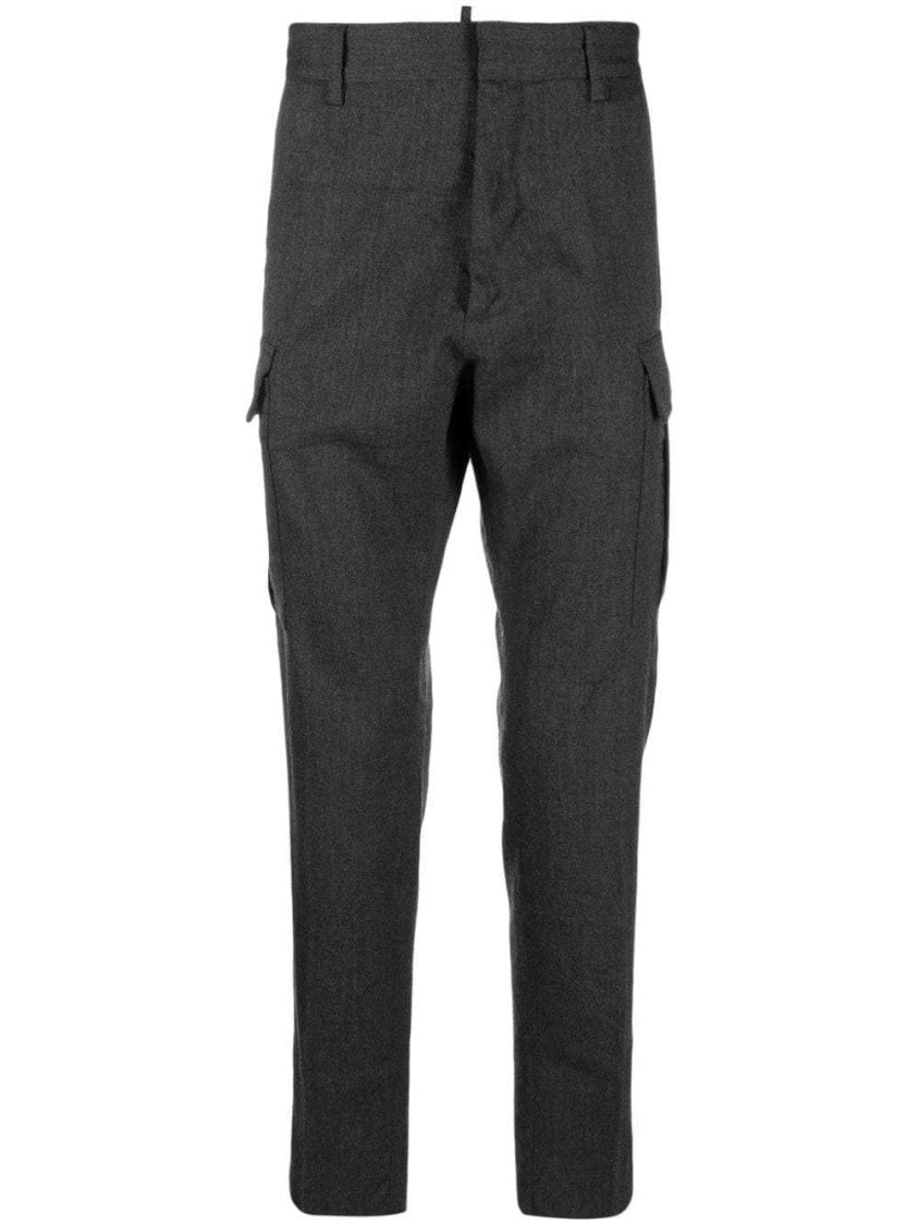 Dsquared2 Mid-Rise Grey Tapered-Leg Trousers