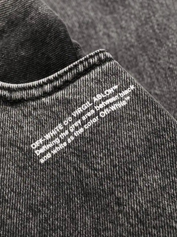 Off-White Cropped Leg Mid-Rise Denim Jeans