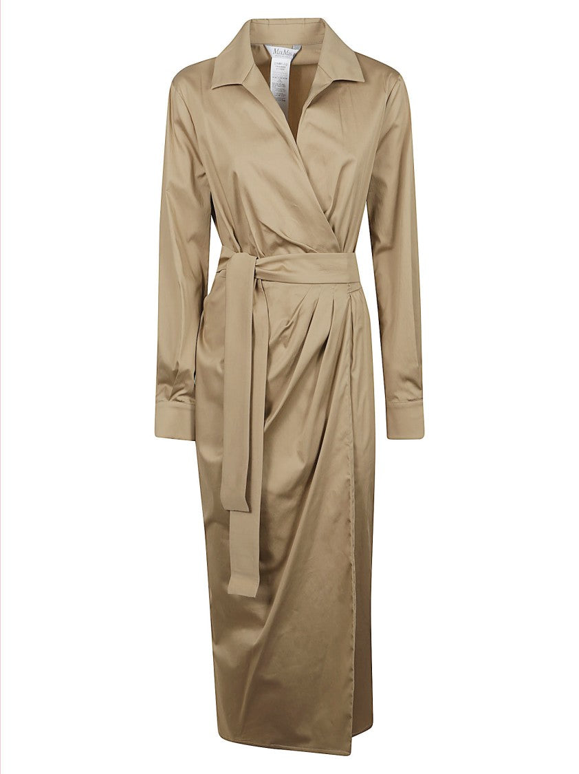 Max Mara Midi-Length Wrap Dress With Classic Collar