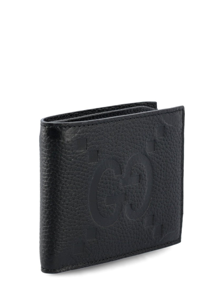Gucci Textured Leather Wallet With Embossed Interlocking Pattern