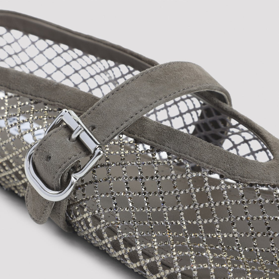 Alaïa Fishnet Silver Polyester Ballerinas