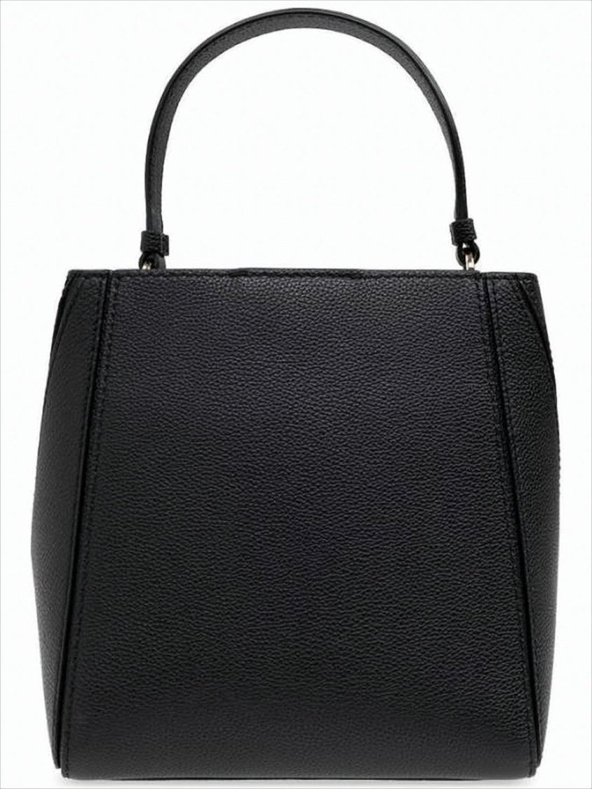 Tory Burch Structured Black Leather Tote Bag