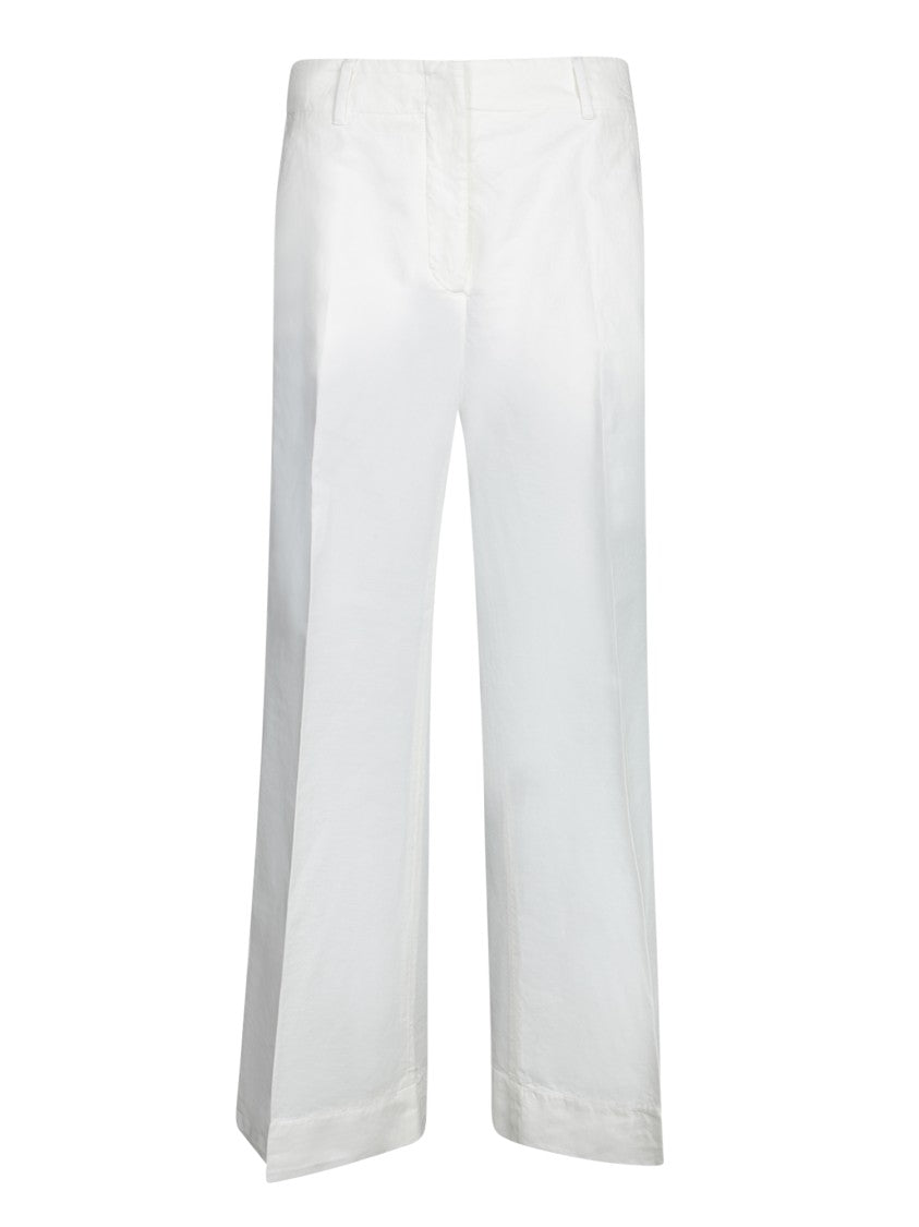 Incotex Tailored White Trousers With Structured Waistband