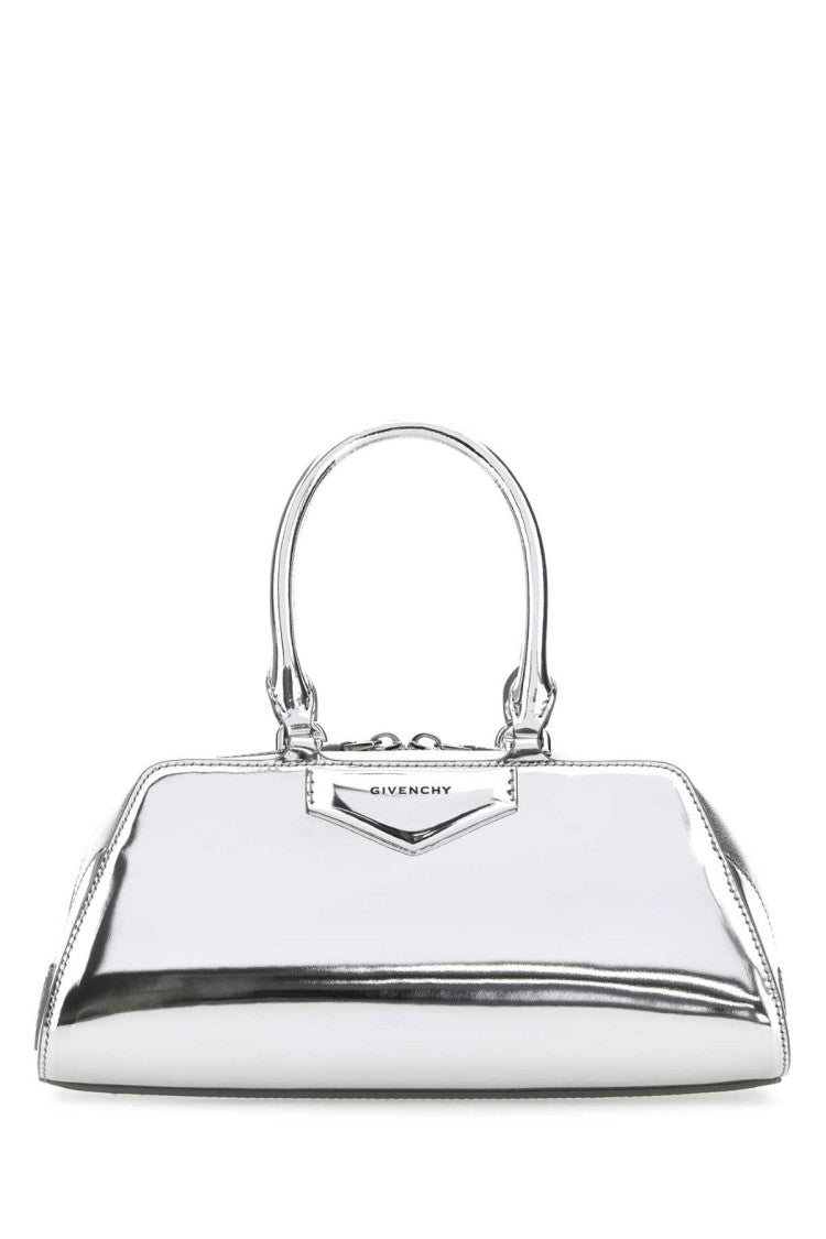 Givenchy Silver Leather Small Antigona East-West Handbag