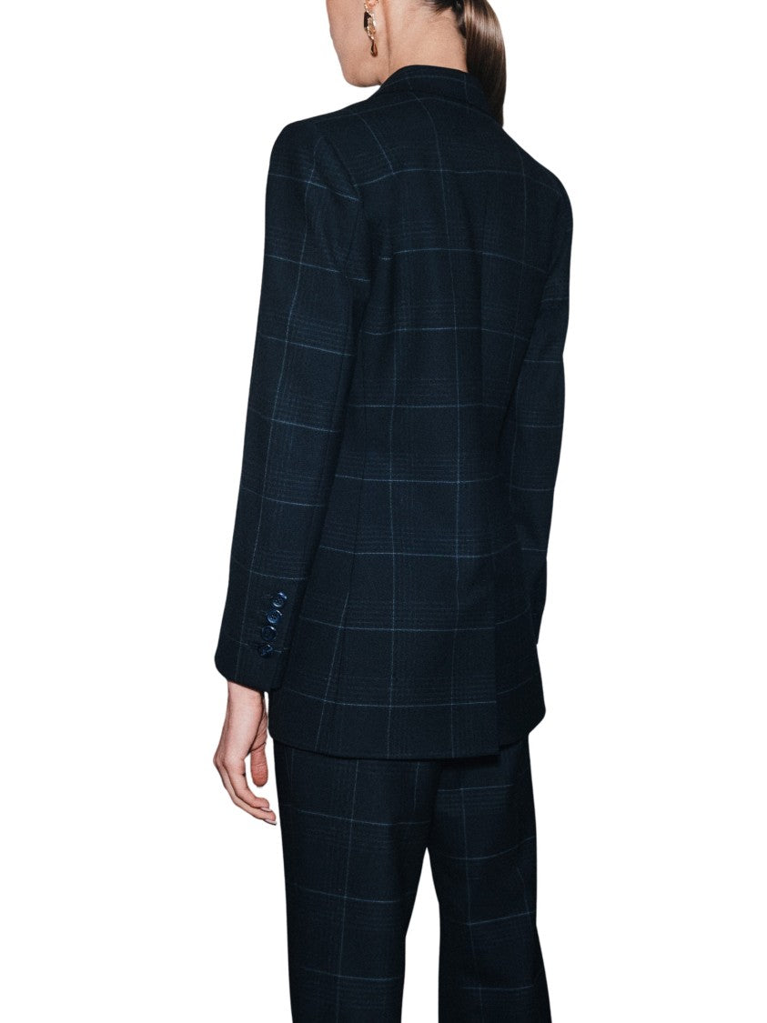 Marella Mlldritto Windowpane Check Satin Scarf Blazer