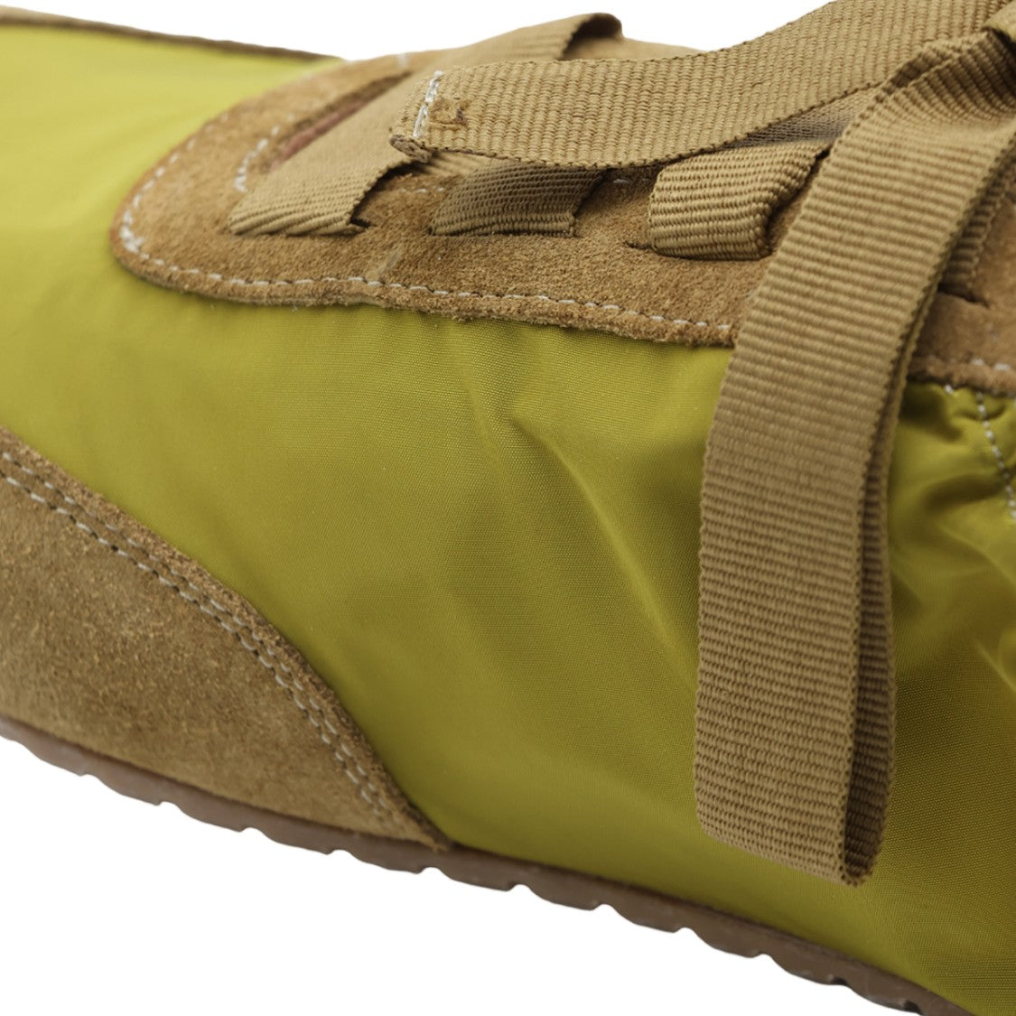 Odissi Low-Profile Olive Green Sneakers With Tan Suede Accents
