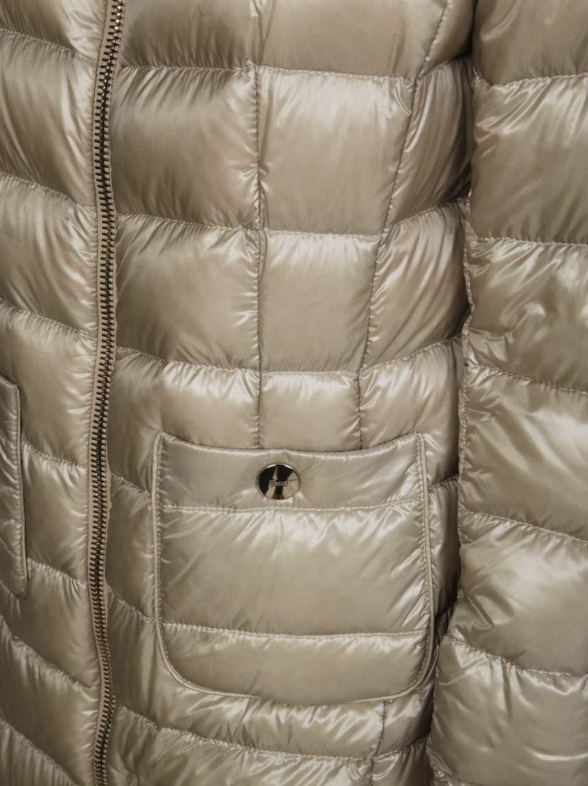 Herno Mid-Length Puffer Jacket With Tailored Fit And High Collar