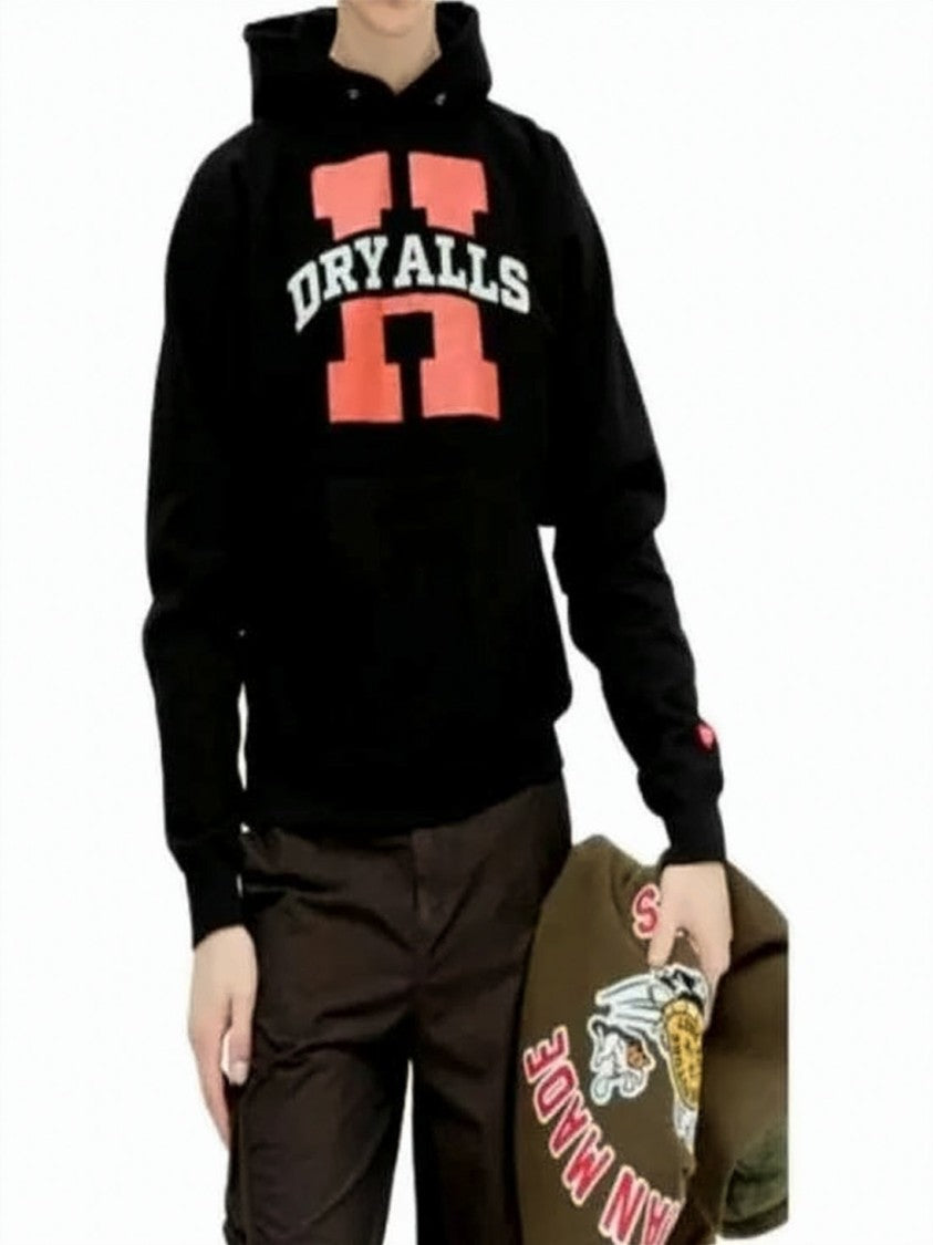 Humanmade Black Hoodie With Prominent Logo And Relaxed Fit