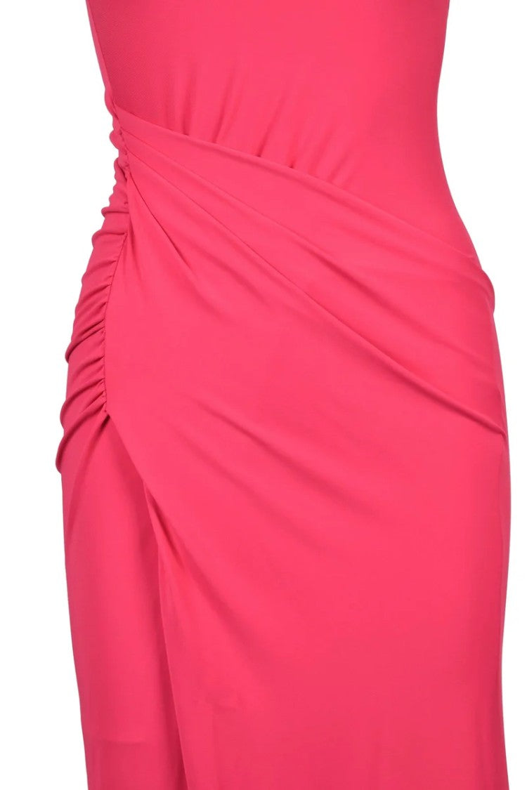 Patrizia Pepe Long Dress Side Slit - Fuchsia