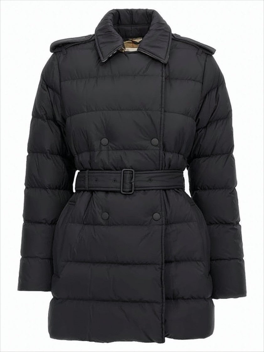 Burberry Quilted Down Jacket With Belted Waist