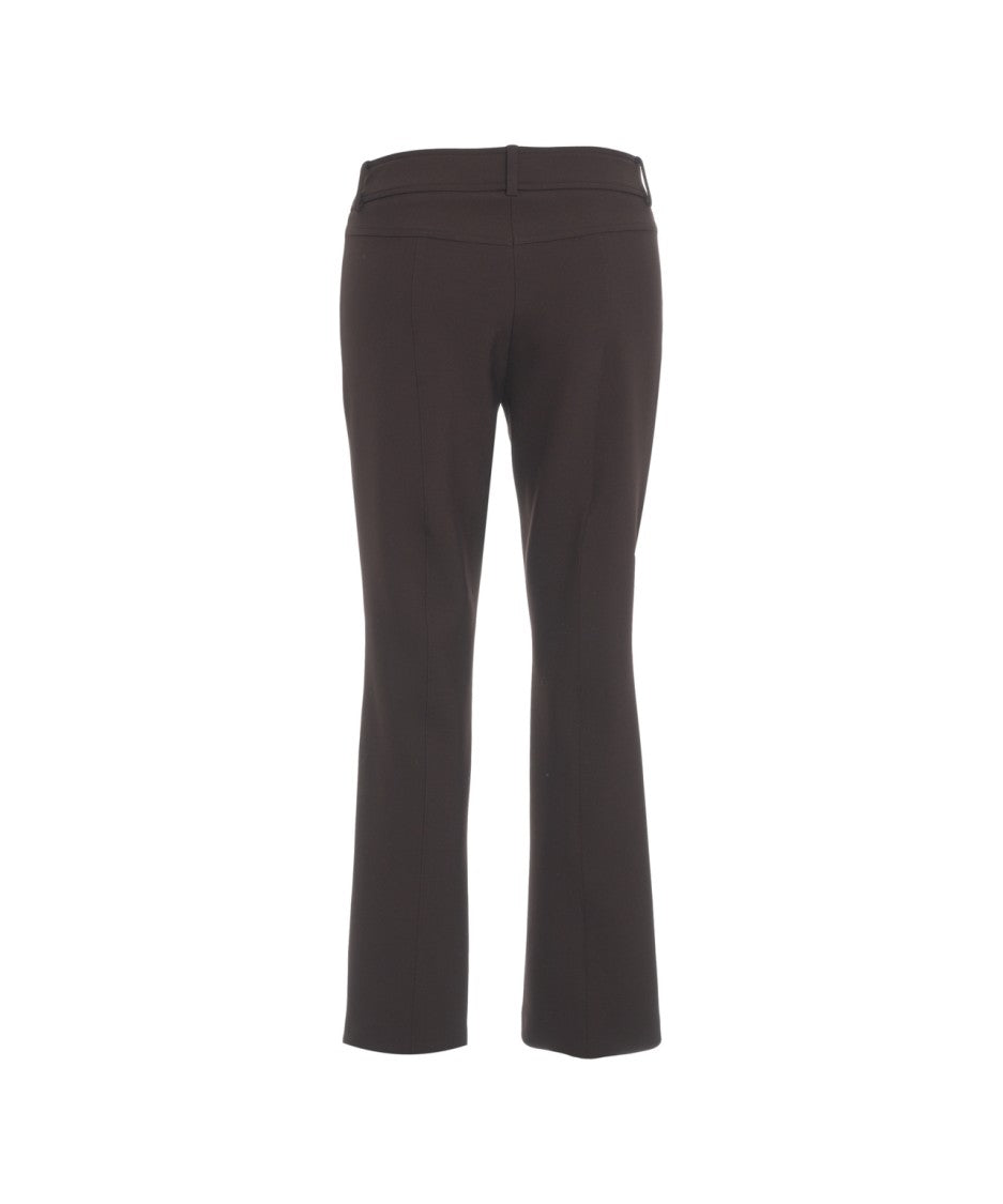 Cambio Elegant Straight-Cut Trousers With Pressed Pleats And Flap Pockets