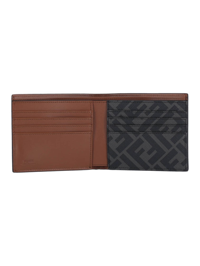 Fendi "Squared Ff" Bi-Fold Wallet – Brown