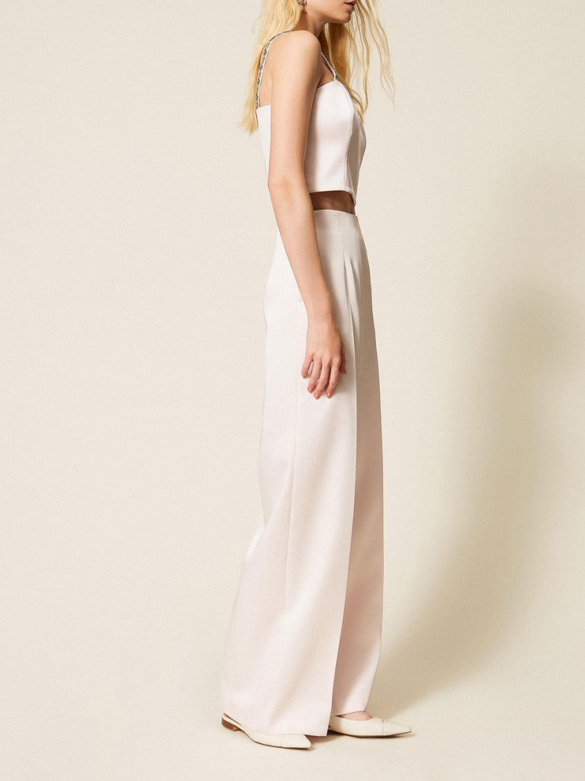 Twin-Set Wide-Leg Palazzo Pants With Fluid Silhouette