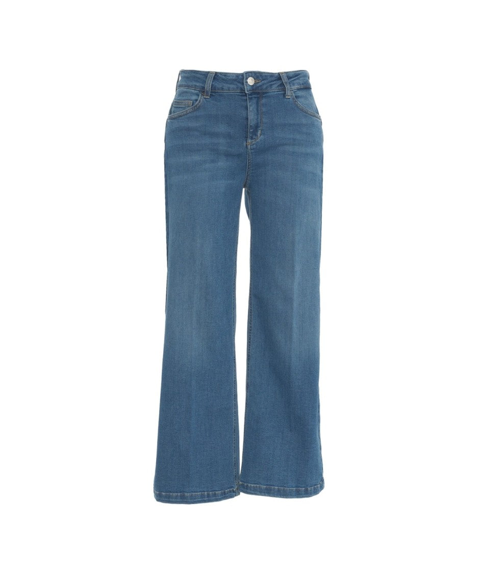 Liu Jo Wide Leg Straight Cropped Jeans