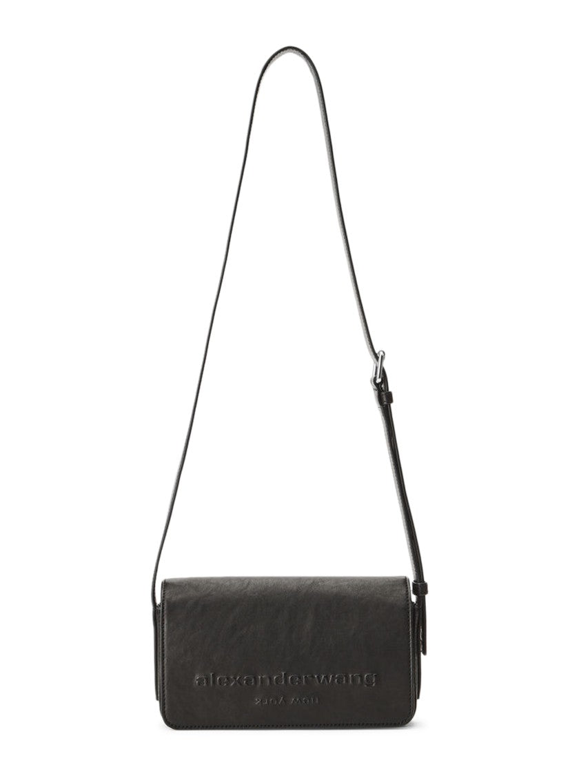 Alexander Wang Black Punch Flap Calfskin Crossbody Bag