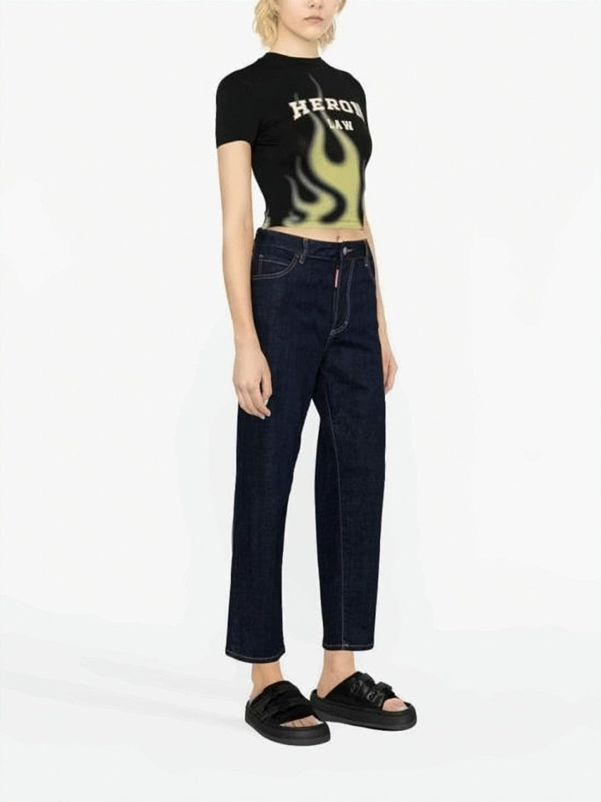 Dsquared2 Straight-Leg Denim Pants With Mid-Rise Waist