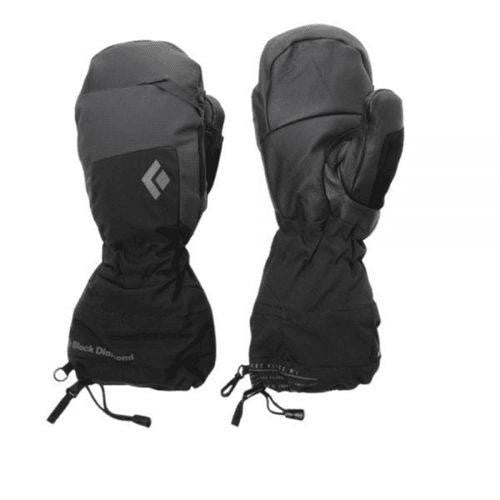 Black Diamond Insulated Gloves With Smooth Leather And Adjustable Cuff